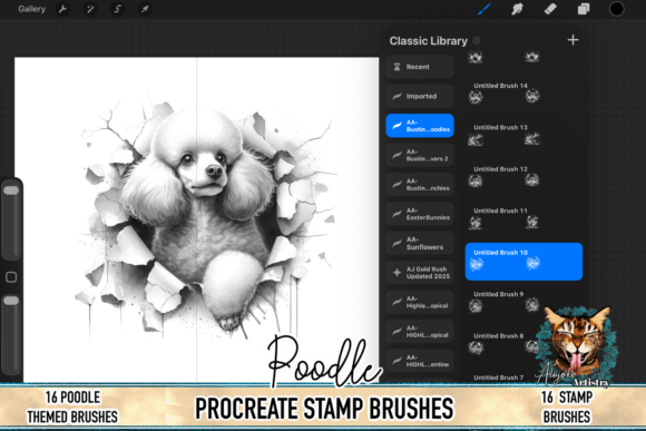 Download Poodle Procreate Brush Stamps - Premium Resources