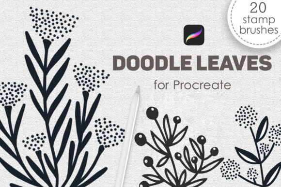 Download Doodle Leaves Procreate Stamp Brushes - Doodle Collection