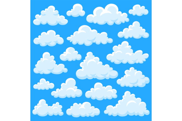 Download White Cartoon Clouds. Fluffy Cloud, over - Cartoon clouds Collection
