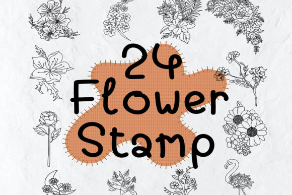 Download 24 Flower Stamp Procreate Stamps Doodle - Doodle Collection