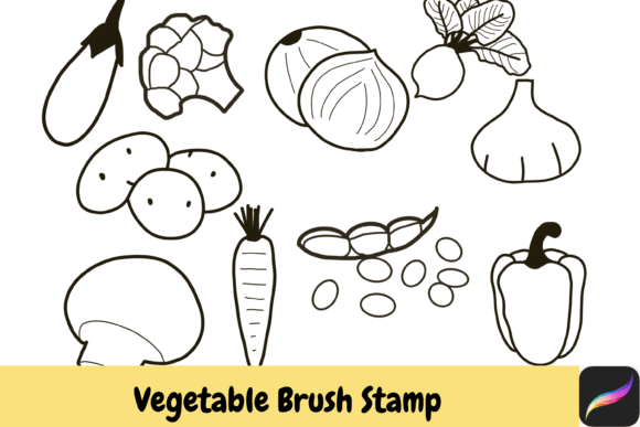 Download Vegetable Procreate Brush Stamps IPAD - Premium Bundle