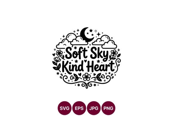 Download Soft Sky Kind Heart Calligraphic - Soft sky Collection
