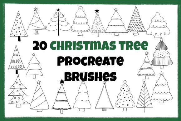 Download 20 Doodle Christmas Procreate Stamps - Doodle Collection