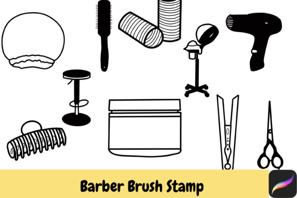 Download Barber Procreate Brush Stamps IPAD - Premium Resources