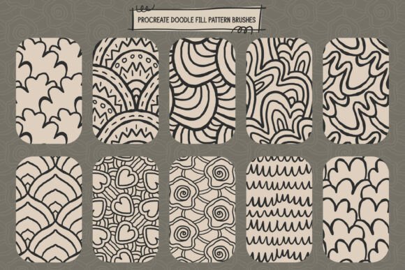 Download Doodlefill Procreate Pattern Brushes - Doodle Collection