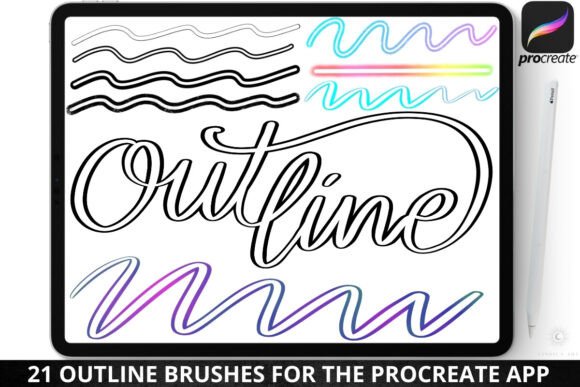 Download Procreate Outline Lettering Hollow Brush - Lettering Collection