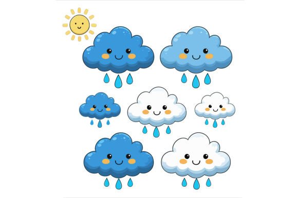 Download Vector Art of Cute Cartoon Clouds - Cartoon clouds Collection