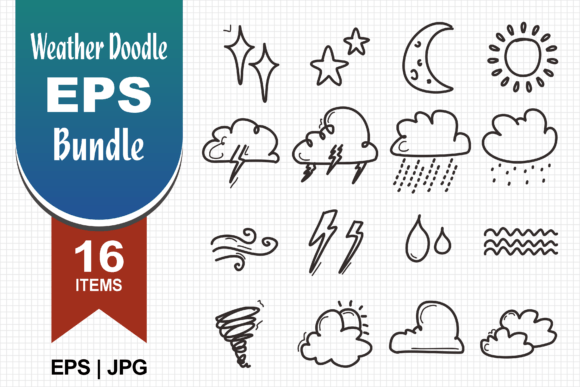 Download Rain Cloud Doodle, Cartoon Clouds Bundle - Premium Resources