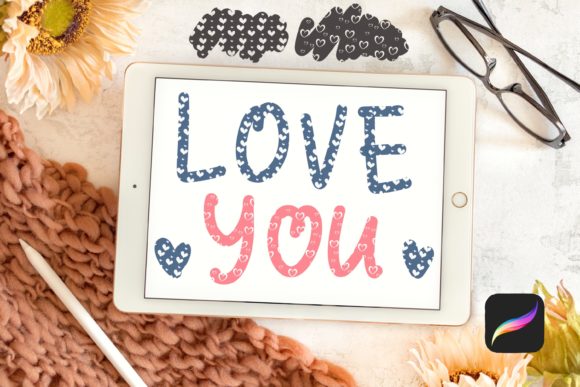 Download Heart Lettering Brush for Procreate - Lettering Collection